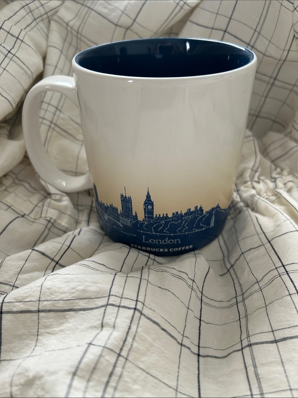 Starbucks London Mug - White Exterior with Dark Blue Interior NWOT - Picture 2 of 4